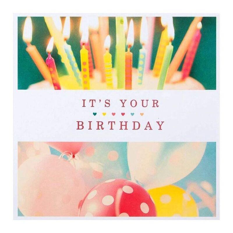 Hallmark Its Your Birthday Candles and Baloons Greetingcard (160 x 160mm), , large image number 0