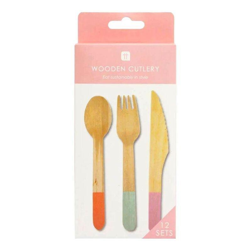 Talking Tables We Heart Pastels Wooden Cutlery - (Pack of 36), , medium