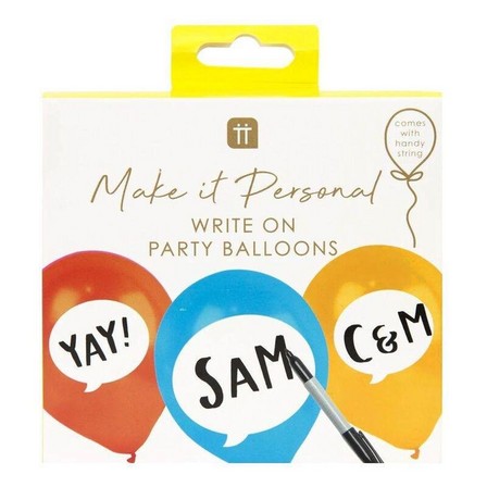 TALKING TABLES - Talking Tables Birthday Brights - Writable Balloons (Pack of 12)