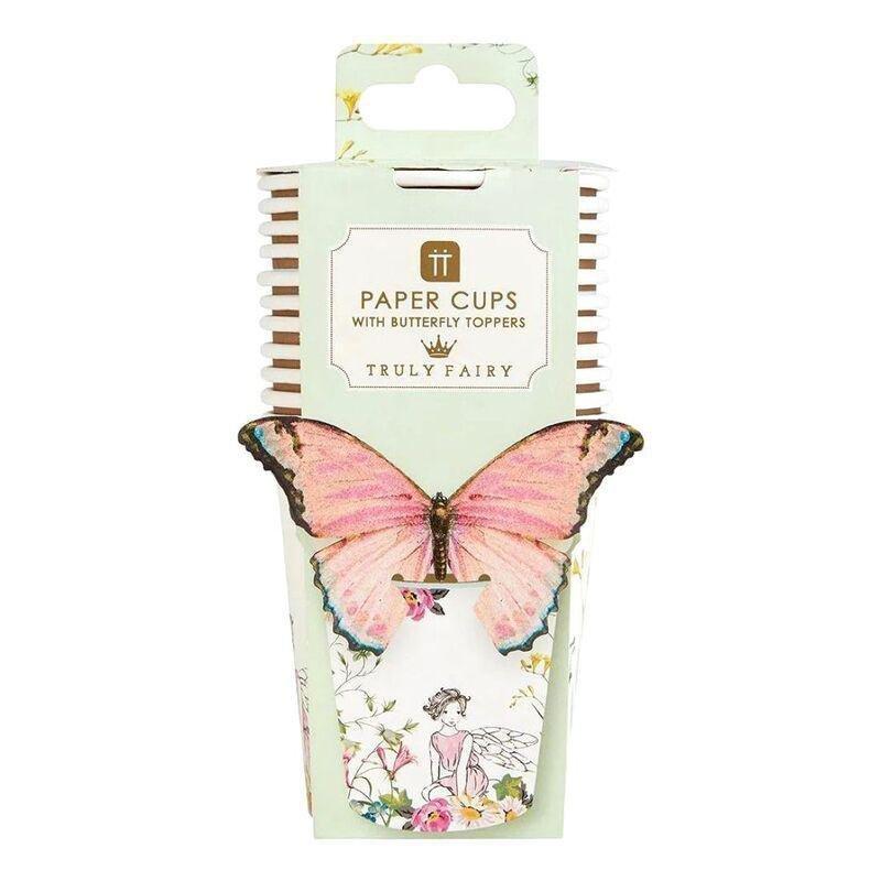 Talking Tables Truly Fairy Cups With Butterfly Topper 7 oz - (Pack of 12), , large image number 0