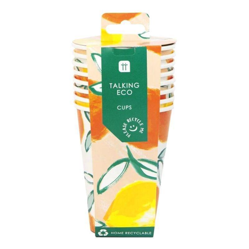 Talking Tables Citrus Choice Home Recyclable Paper Cups 12-oz (Pack of 8), , large image number 0