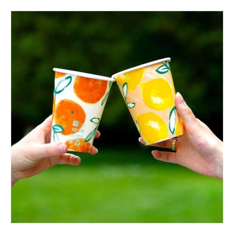 Talking Tables Citrus Choice Home Recyclable Paper Cups 12-oz (Pack of 8), , large image number 1