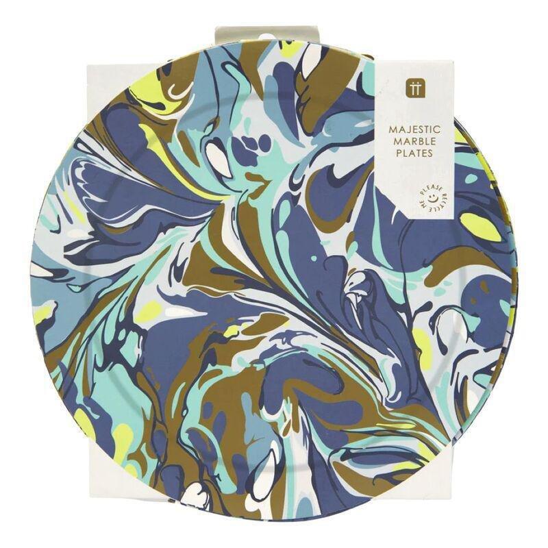 Talking Tables Marble 23 cm Round Paper Plates (Pack of 12), , medium