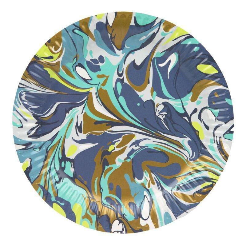 Talking Tables Marble 23 cm Round Paper Plates (Pack of 12), , large image number 2