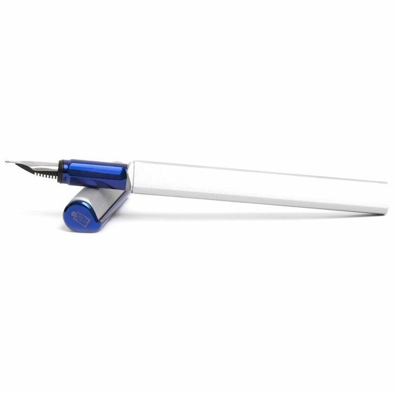 Pininfarina Segno PF One Fountain Pen Blue Silver/Nib Medium - Schmidt K6 Converter Black Ink, , large image number 2