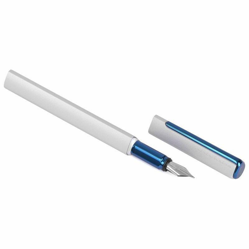 Pininfarina Segno PF One Fountain Pen Blue Silver/Nib Medium - Schmidt K6 Converter Black Ink, , large image number 3