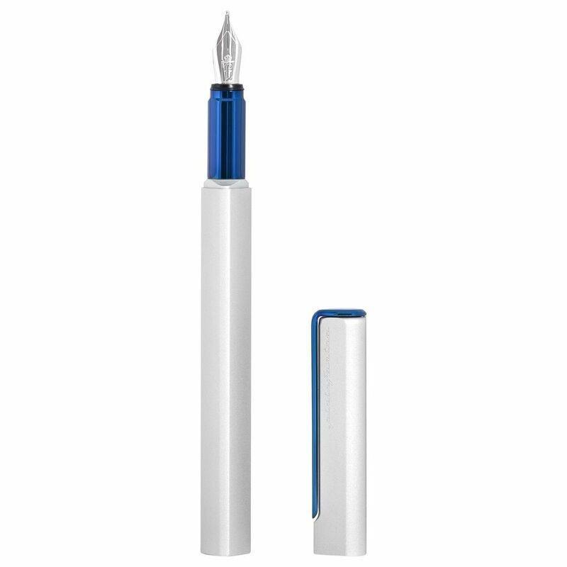 Pininfarina Segno PF One Fountain Pen Blue Silver/Nib Medium - Schmidt K6 Converter Black Ink, , large image number 4
