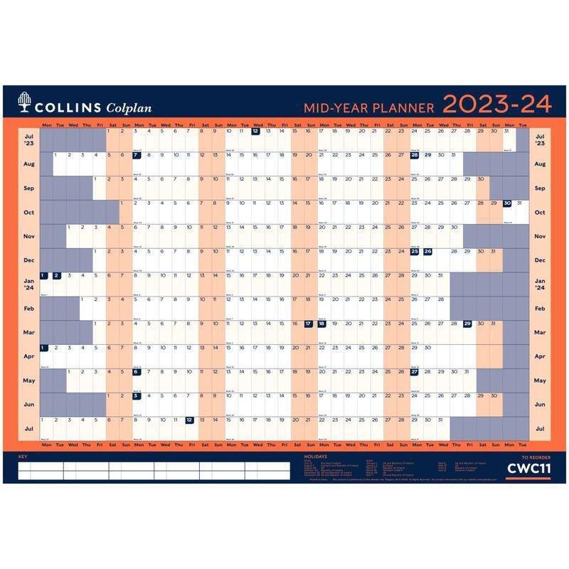 Collins Mid-Year 2023-2024 Colplan 594X840 My Wall Planner Paper, , medium