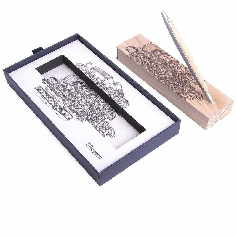 Pininfarina Segno Maserati Edition Cambiano Maserati Engine Aluminum Cedar Wood Inkless Pen - Ethergraf Metal, , large image number 0