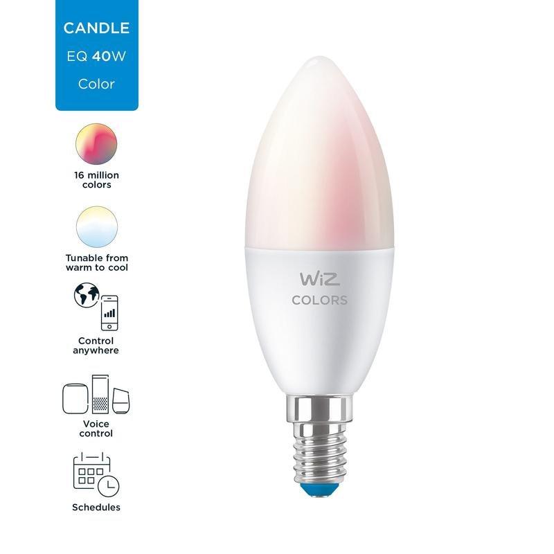 Wiz Candle C37 E14 Wi-Fi Ble 40W 922-65 RGB 1PF/6, , large image number 1