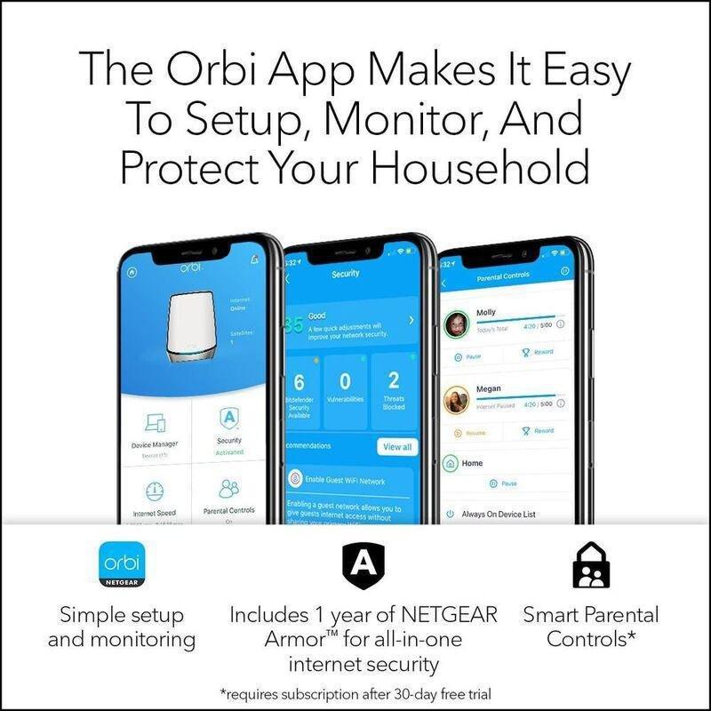 NETGEAR RBK862S - Orbi 860 Series AX6000 Tri-Band WiFi 6 Mesh System - 2-Pack (6Gbps), , large image number 5