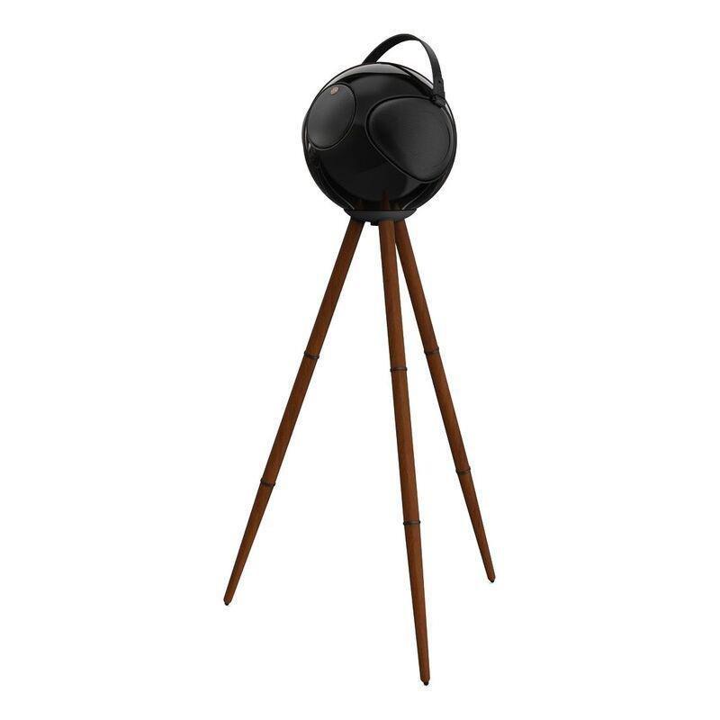 UB+ S2+ Alphorn Hi-Fi BT TWS Speaker with Walnut Wooden Stand - Glossy Black, , medium