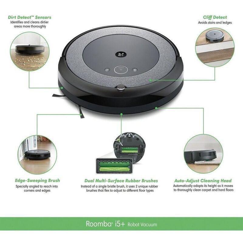 iRobot Roomba i5+ Wi-Fi Connected Self-Emptying Robot Vacuum, , large image number 1