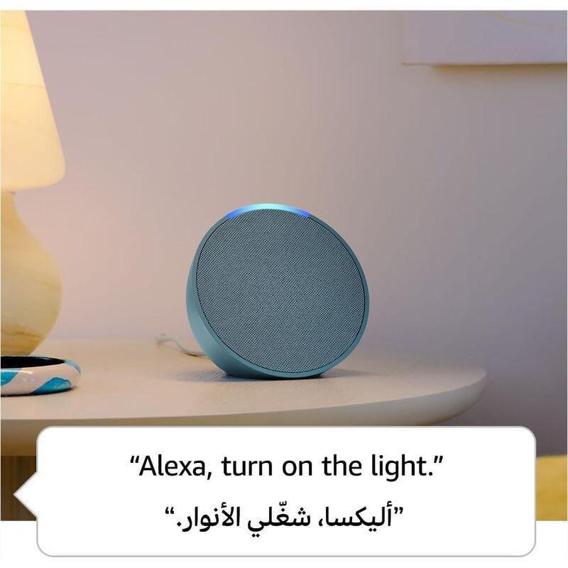 AMAZON - Echo Pop Full Sound Compact Wi-Fi and Bluetooth Smart Speaker with Alexa - Glacier White