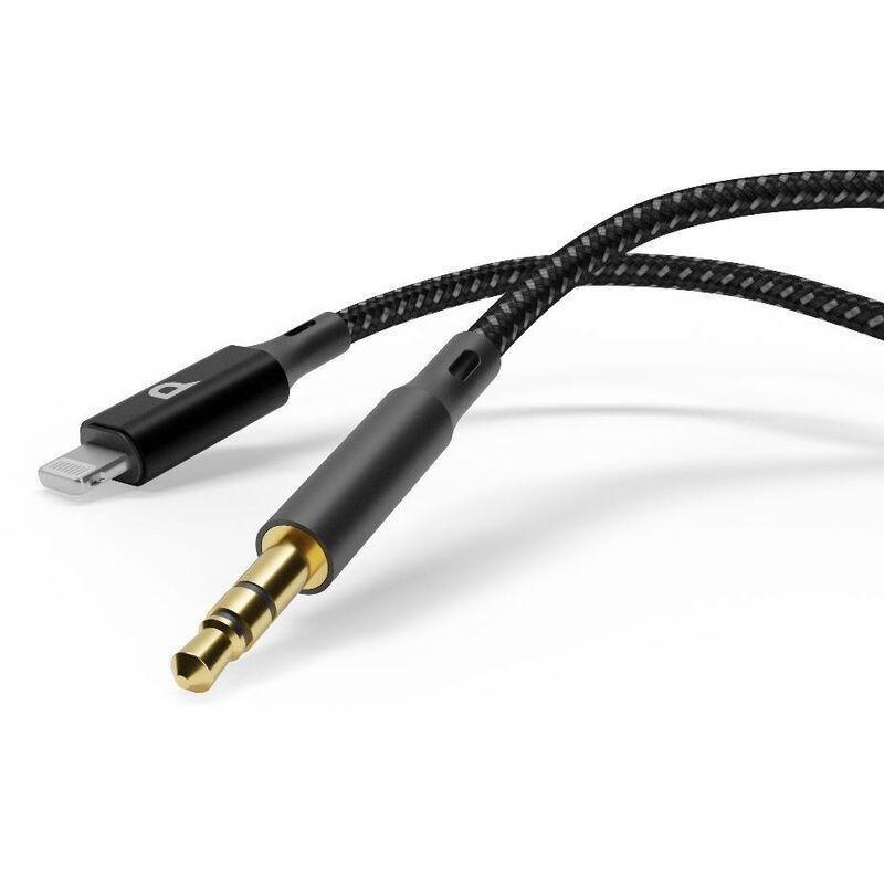 Powerology Braided AUX to Lightning Audio Cable 1.2m, , medium