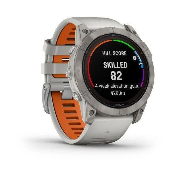 Garmin fenix 7X Pro - Sapphire Solar Edition Smartwatch - Titanium with Fog Gray/Ember Orange Band (51mm), , large image number 1
