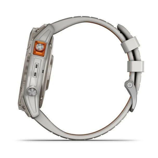 Garmin fenix 7X Pro - Sapphire Solar Edition Smartwatch - Titanium with Fog Gray/Ember Orange Band (51mm), , large image number 3
