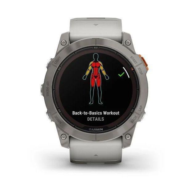 Garmin fenix 7X Pro - Sapphire Solar Edition Smartwatch - Titanium with Fog Gray/Ember Orange Band (51mm), , large image number 4