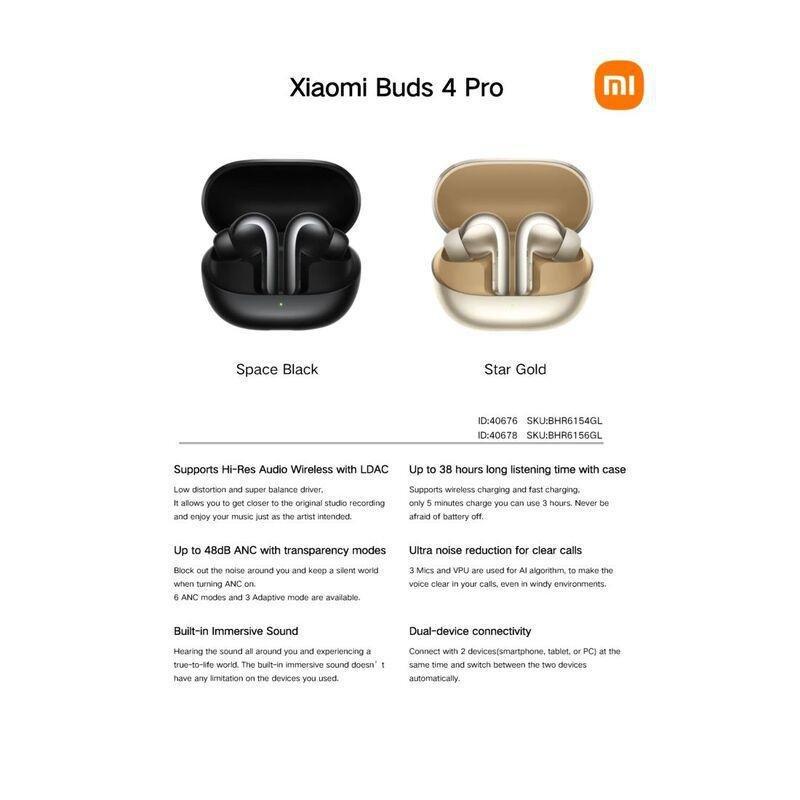 Xiaomi Bluetooth Buds 4 Pro - Gold, , large image number 5