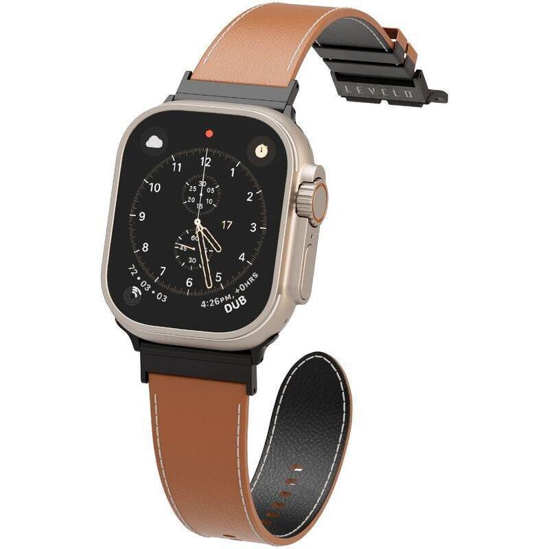 Levelo Montre Watch Strap for Apple Watch 49/45/44/42mm - Brown/Black, , large image number 1