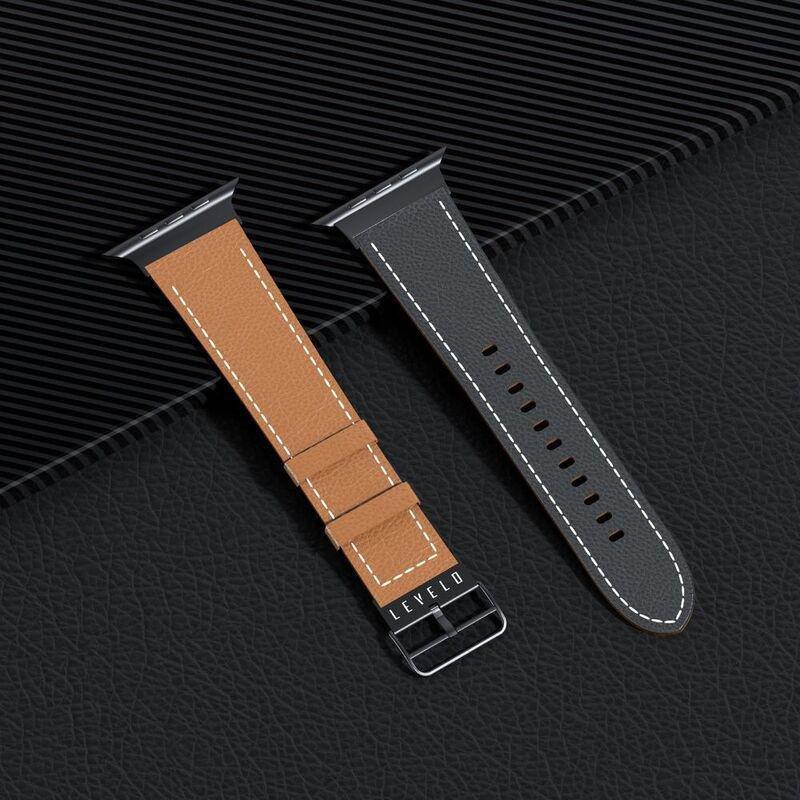 Levelo Montre Watch Strap for Apple Watch 49/45/44/42mm - Brown/Black, , large image number 3