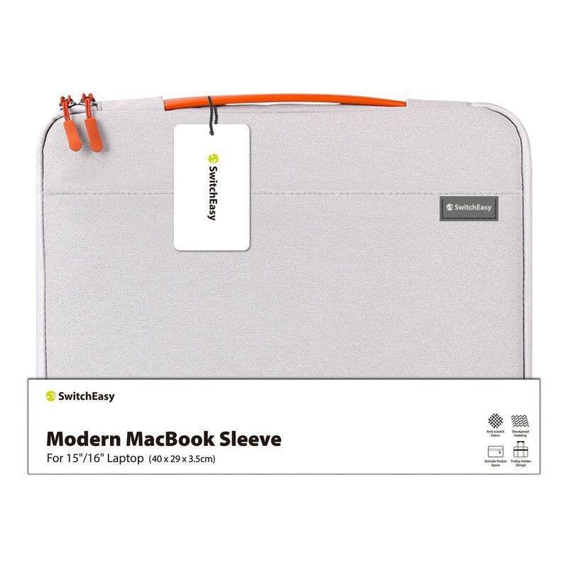 SWITCHEASY - Switcheasy Modern MacBook Sleeve Black For 15 & 16 Laptop - Grey