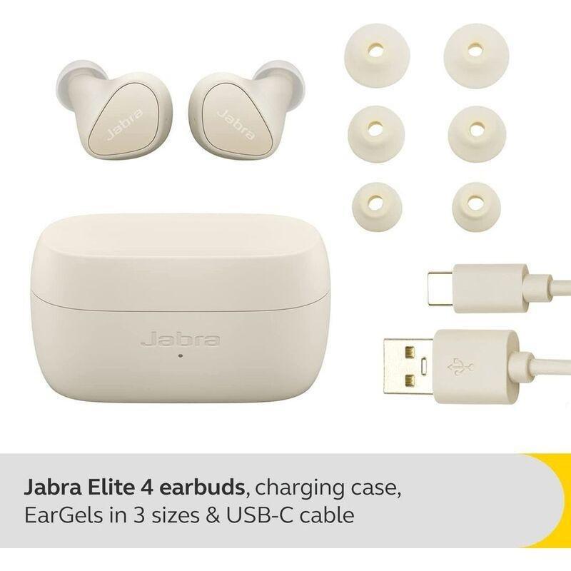 Jabra Elite 4 True Wireless Earbuds With Active Noise Cancellation - Light Beige, , large image number 3