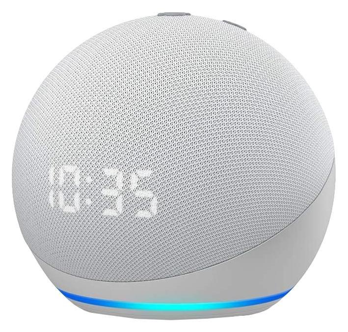 Amazon Echo Dot (4th Gen) Smart Speaker with Clock - Glacier White, , large image number 0