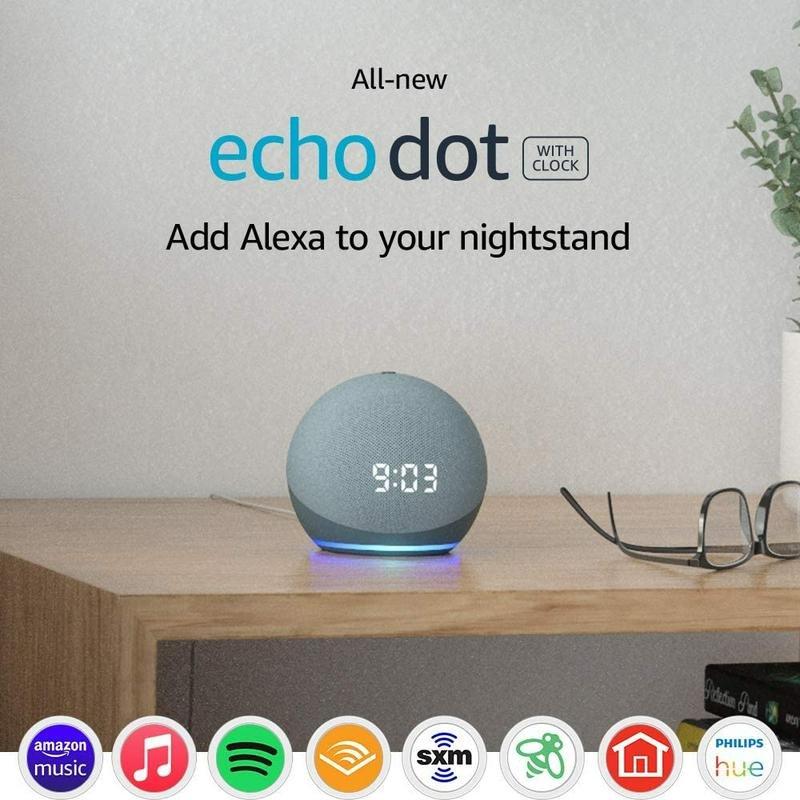 Amazon Echo Dot (4th Gen) Smart Speaker with Clock - Twilight Blue, , large image number 4