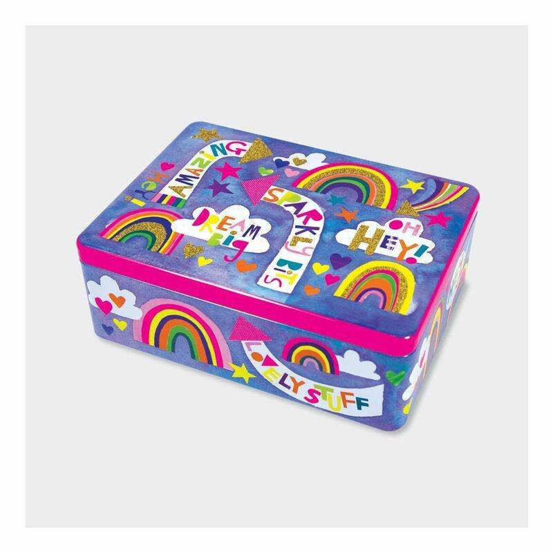 Rachel Ellen Designs Flittered Rectangular Tin Sparkly Bits/Rainbow, , large image number 0