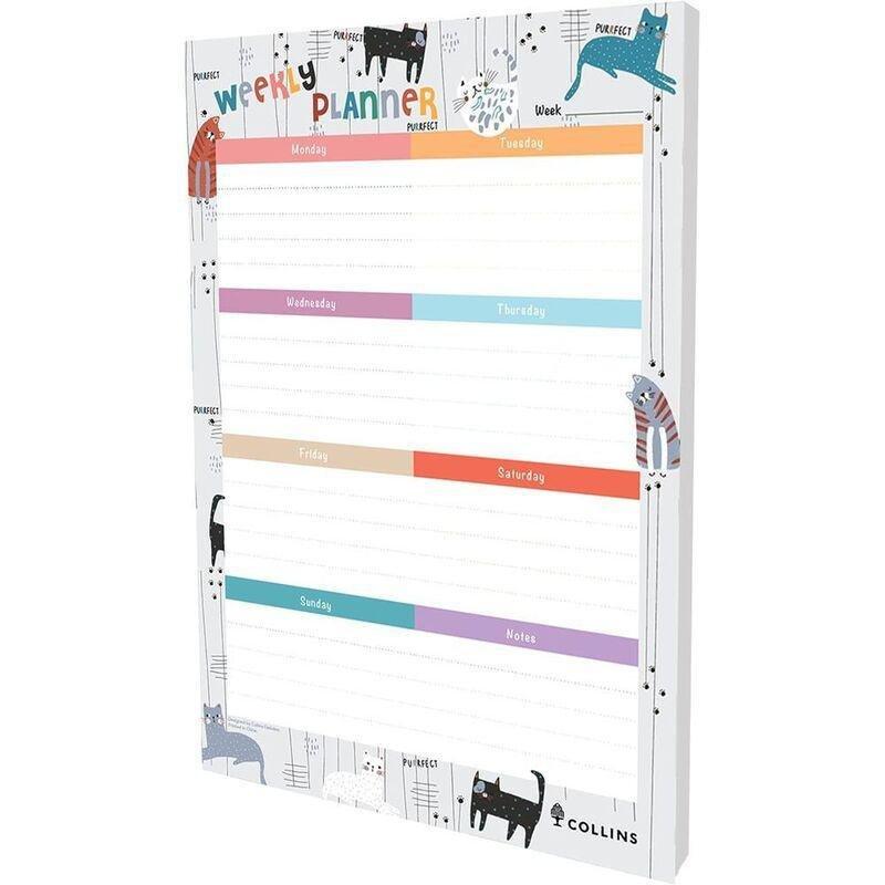 Collins Maru Cat Design A4 Weekly Pad - 7 Day Planner 60 Sheets, , large image number 0