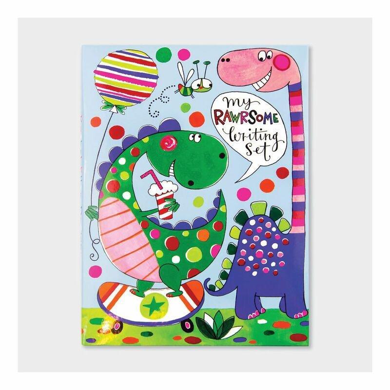 Rachel Ellen Designs Writing Set Wallet Notebook Rawr Some Dinosaurs, , large image number 0