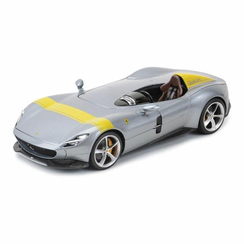Bburago Ferrari Race And Play 1.18 Ferrari Monza Sp1 Grey/Yellow Die-Cast Model, , large image number 0