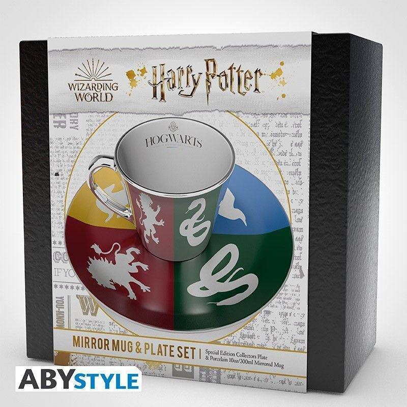 Abystyle Harry Potter Gift Set Hogwarts Crests Mirror Mug 300 ml & Plate, , large image number 1