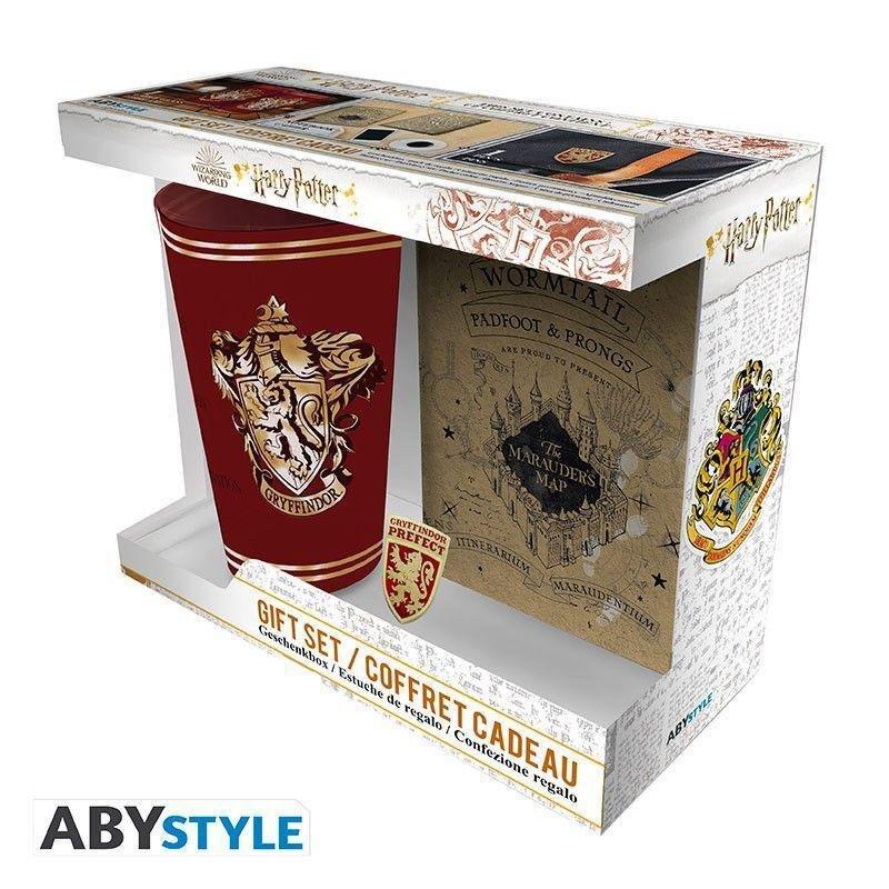 Abystyle Harry Potter Gift Set Gryffindor 400 ml XXL Glass + Pin + Pocket Notebook, , large image number 0