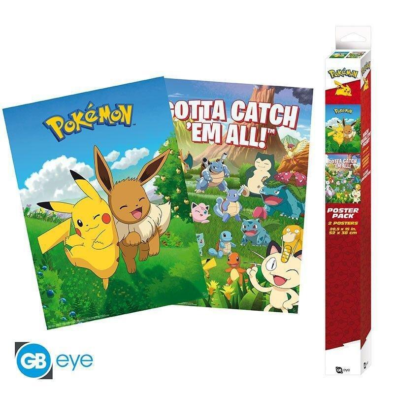 Abystyle Pokemon Set 2 Chibi Posters Environments (52 x 38 cm), , large image number 0