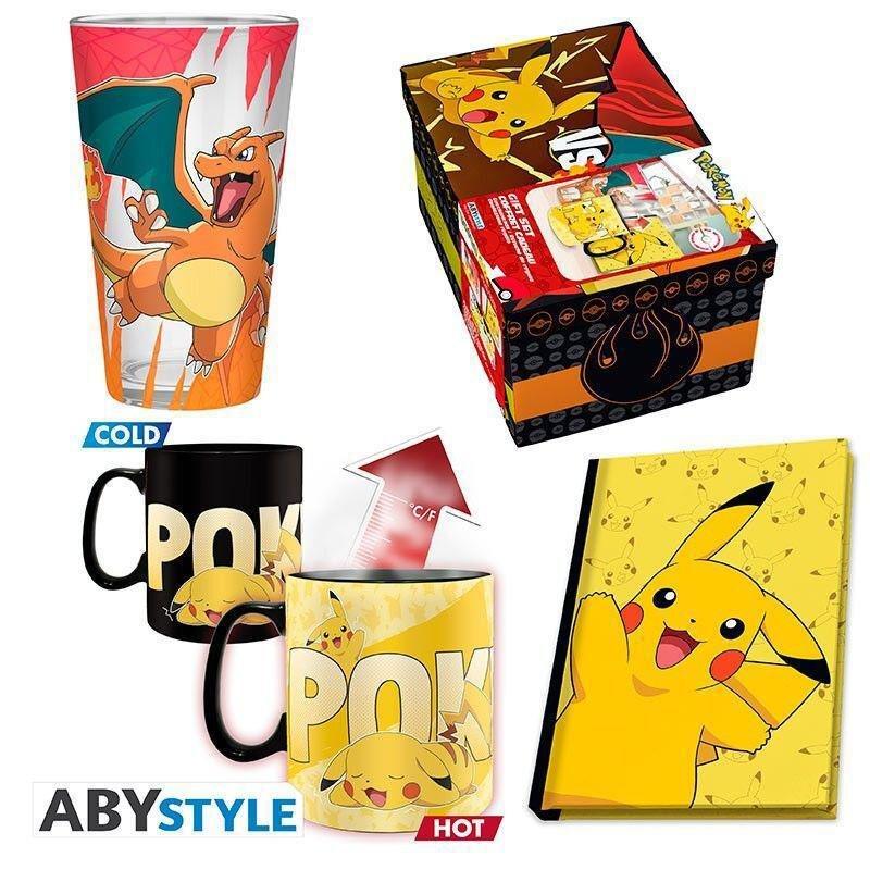 Abystyle Pokemon Gift Set Premium Pikachu Large Glass 400 ml + Heat Change Mug 460 ml+ A6 Notebook, , large image number 1