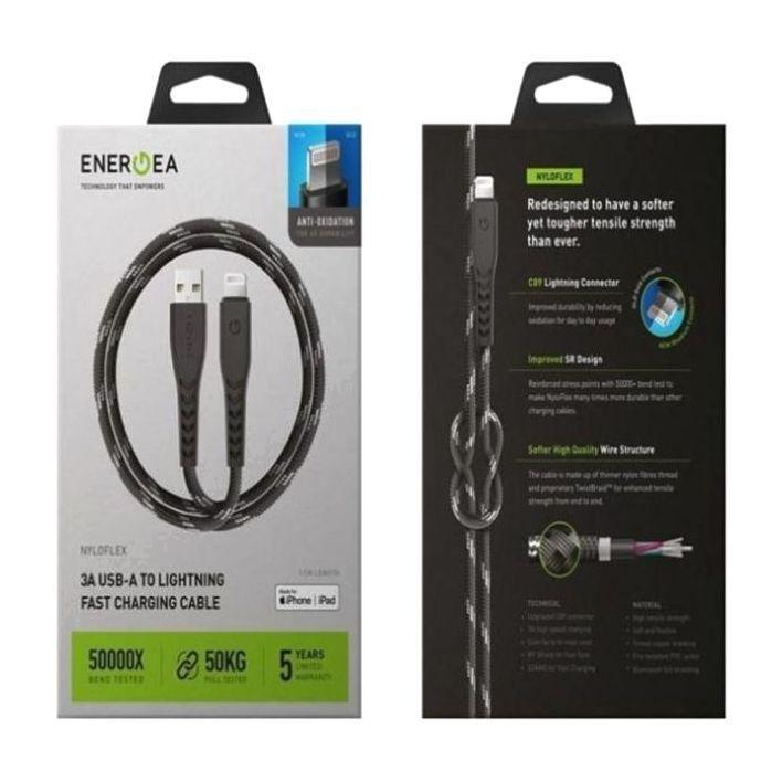 Energea Nyloflex iPhone Lightning Cable MFI 1.5M Black, , large image number 1