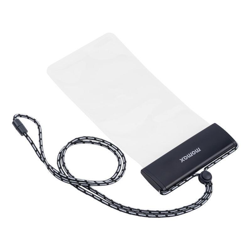 Momax Waterproof Pouch Universal With Neck Strap Space Grey, , large image number 2