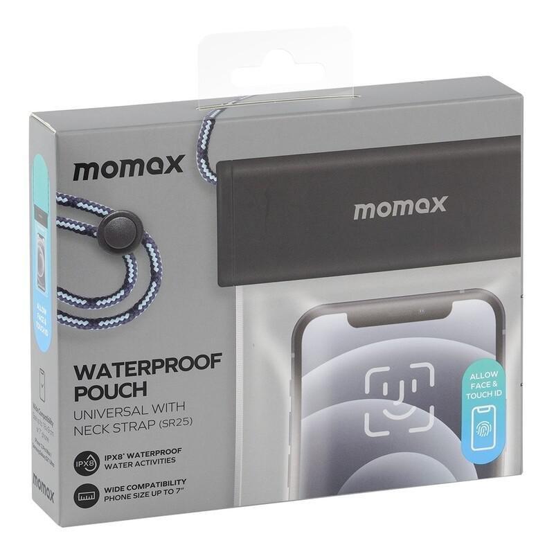Momax Waterproof Pouch Universal With Neck Strap Space Grey, , large image number 3