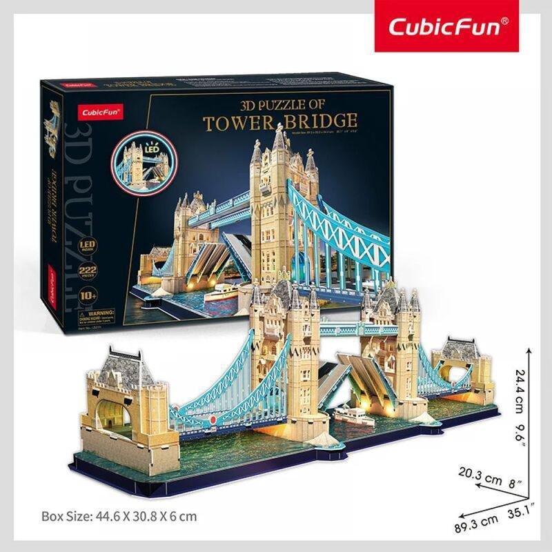 3D Puzzle LED Tower Bridge (222 Pieces), , large image number 1