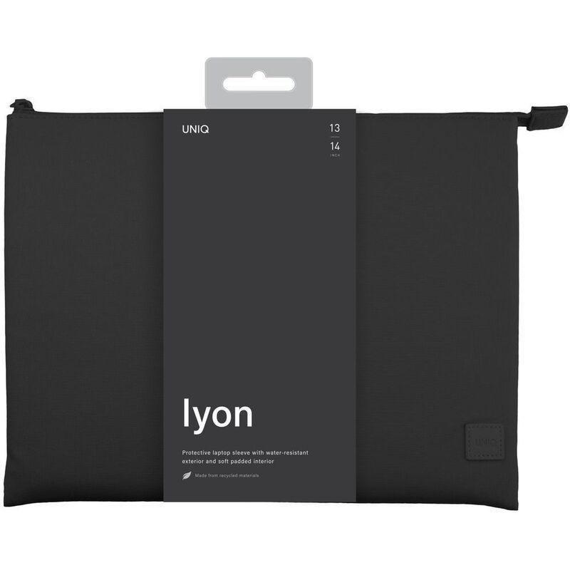 UNIQ Lyon Snug-Fit Protective RPET Fabric Laptop Sleeve 14-inch - Midnight Black, , large image number 2