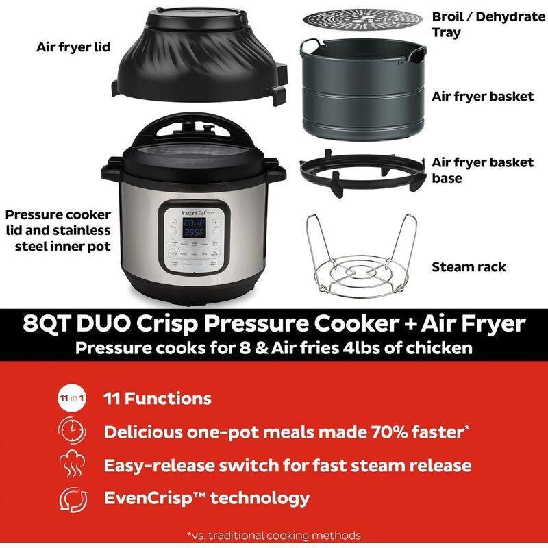 8qt instant pot air deals fryer lid