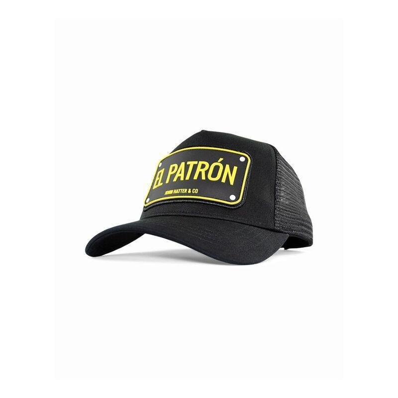 John Hatter & Co El Patron Rubber Patch Trucker Unisex Cap Black One Size, , medium