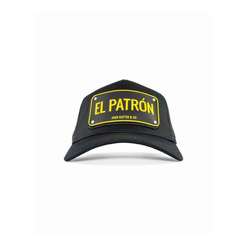 John Hatter & Co El Patron Rubber Patch Trucker Unisex Cap Black One Size, , large image number 1