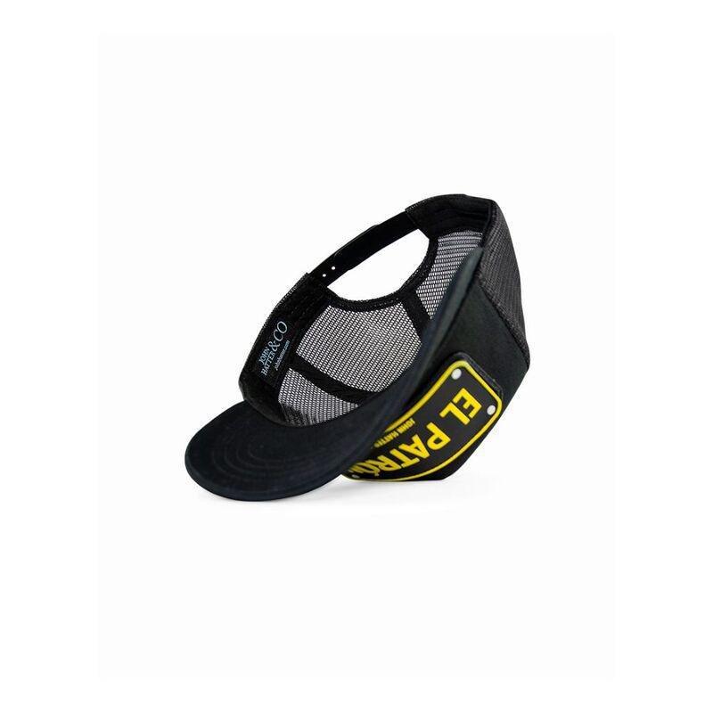 John Hatter & Co El Patron Rubber Patch Trucker Unisex Cap Black One Size, , large image number 3