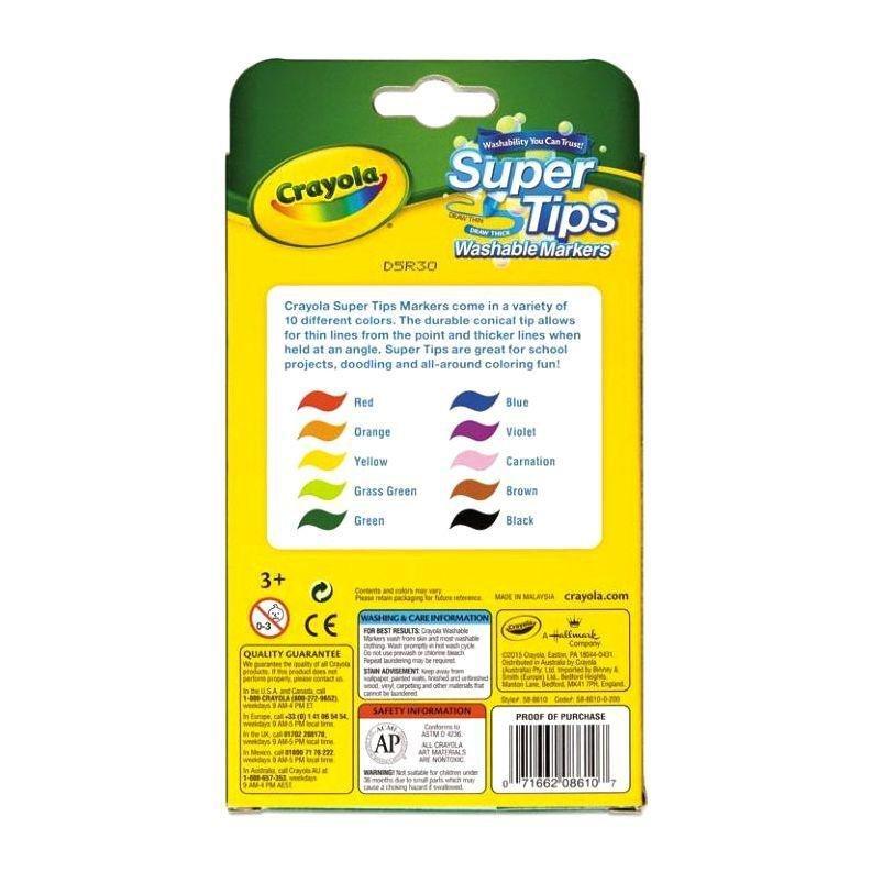 Crayola Washable Super Tip Markers (Set of 10), , large image number 2