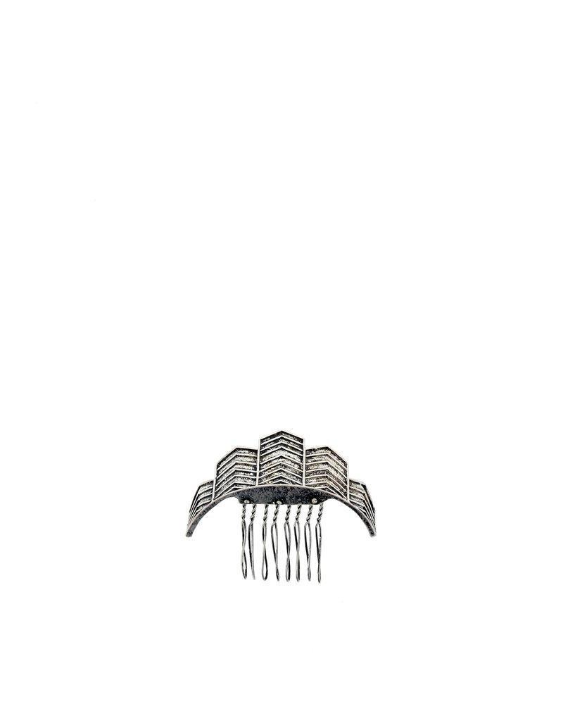 Kitsch Chevron Silver Bun Pin, , large image number 3