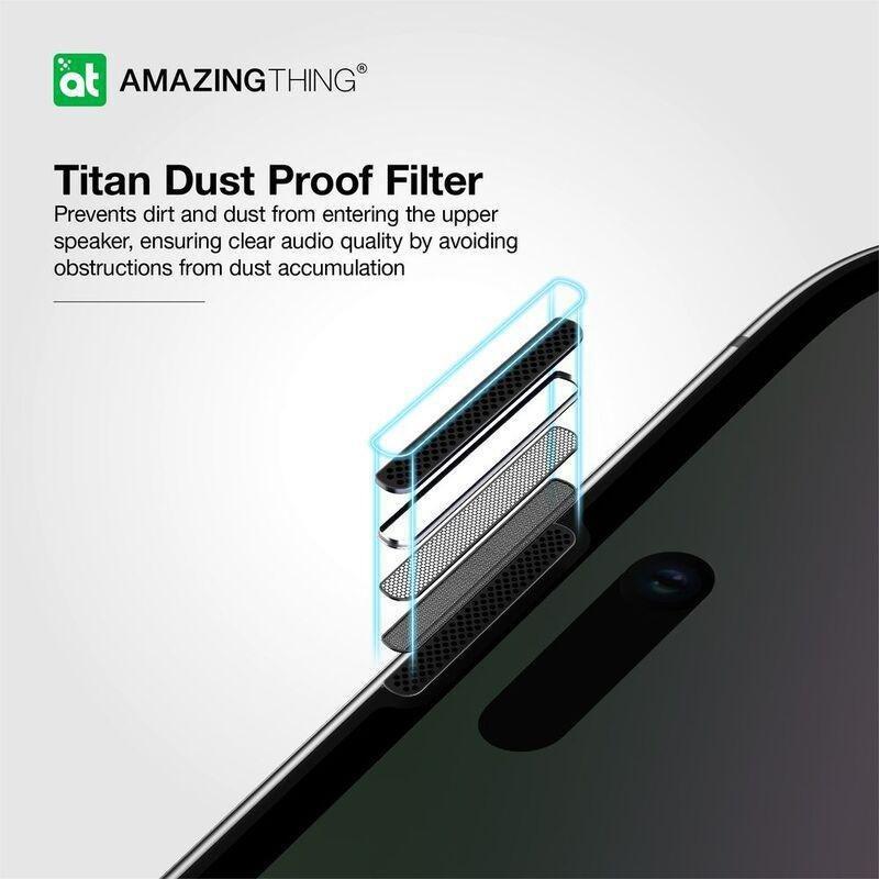 Amazing Thing iPhone 15 Pro 6.1-Inch 3D Fully Covered Dust Filter Titan Privacy Glass, , large image number 0