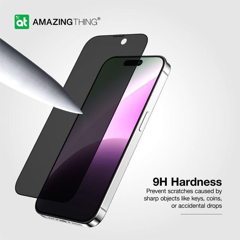 Amazing Thing iPhone 15 Pro 6.1-Inch 3D Fully Covered Dust Filter Titan Privacy Glass, , large image number 1